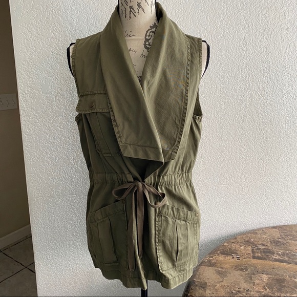 Forever 21 green utility drawstring waist vest - Picture 3 of 5
